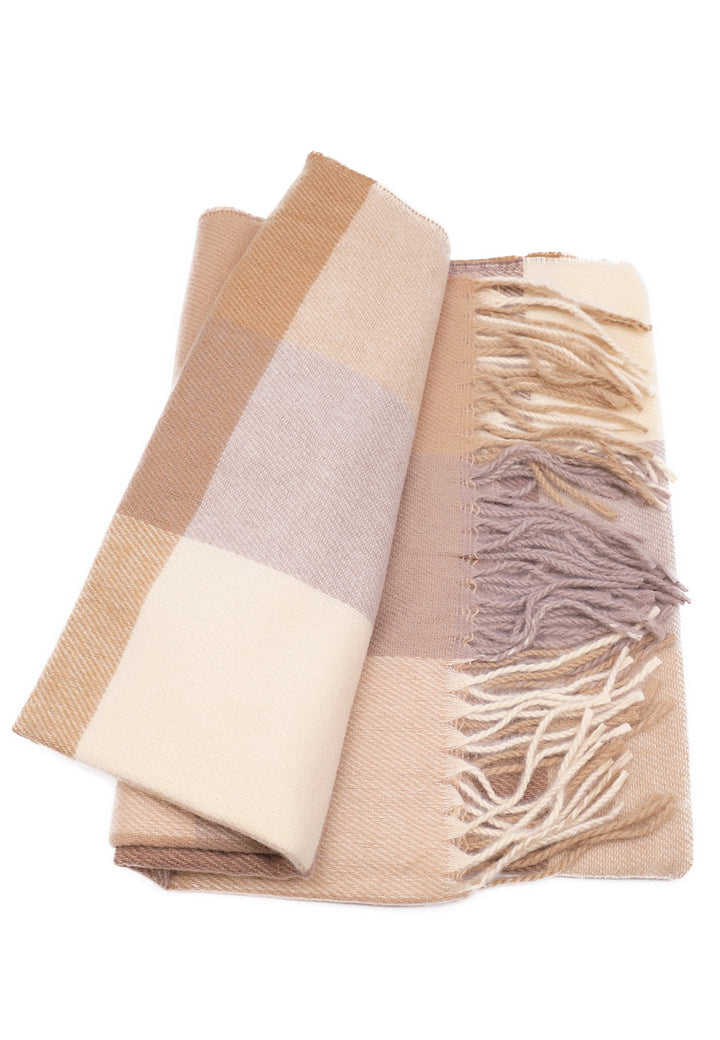 sciarpa foulard pashmina colore beige e oro