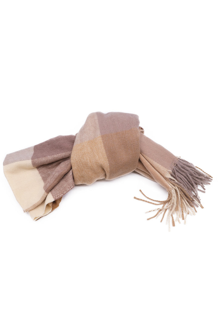 sciarpa foulard pashmina colore beige e oro