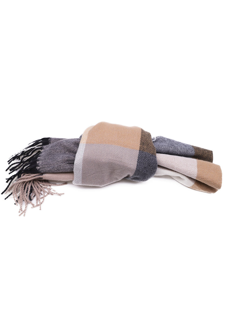 sciarpa foulard pashmina colore grigio e marrone