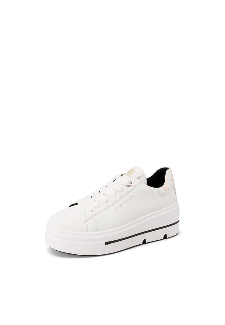 sneakers da donna bianche con suola platform queen helena x33-10