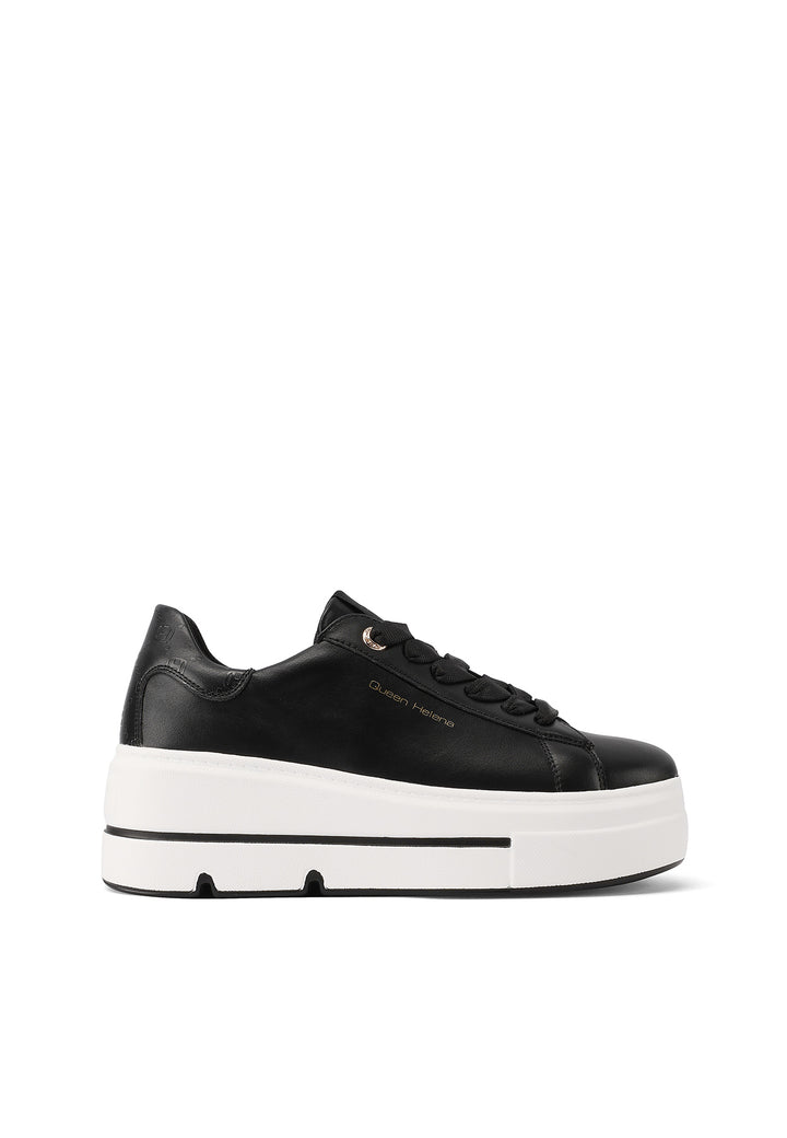 sneakers da donna nere con suola platform queen helena x33-10