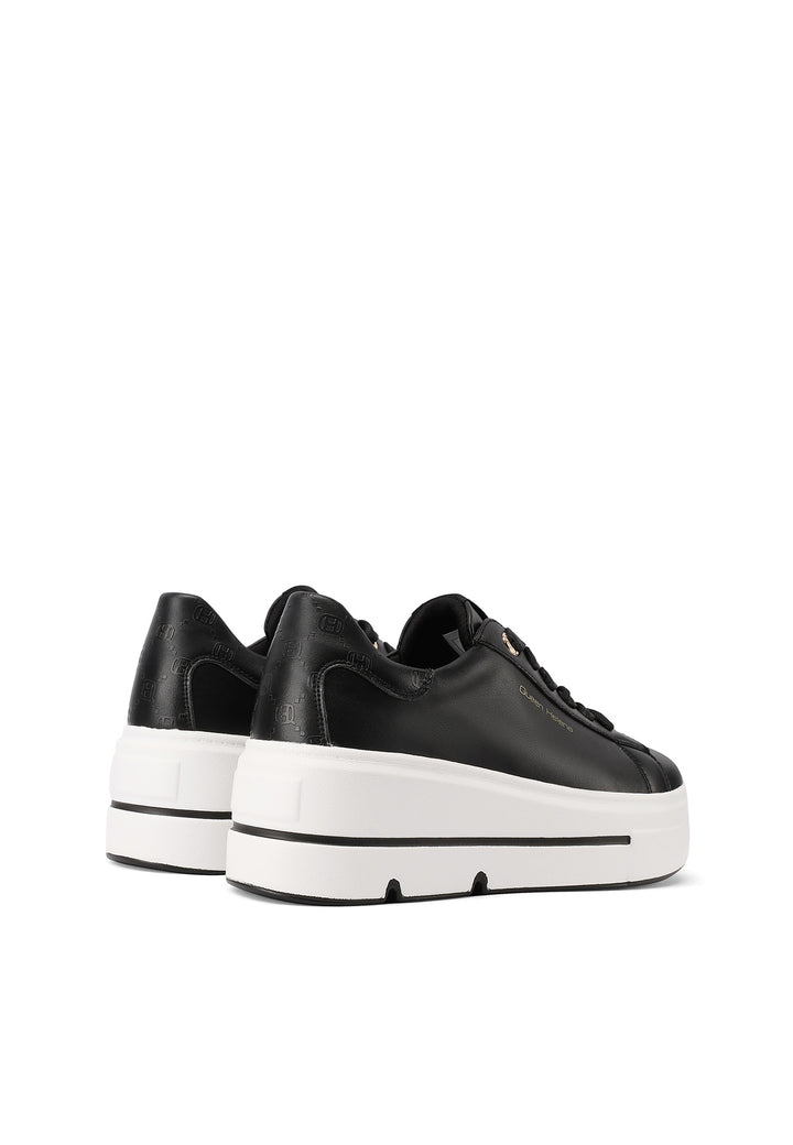 sneakers da donna nere con suola platform queen helena x33-10