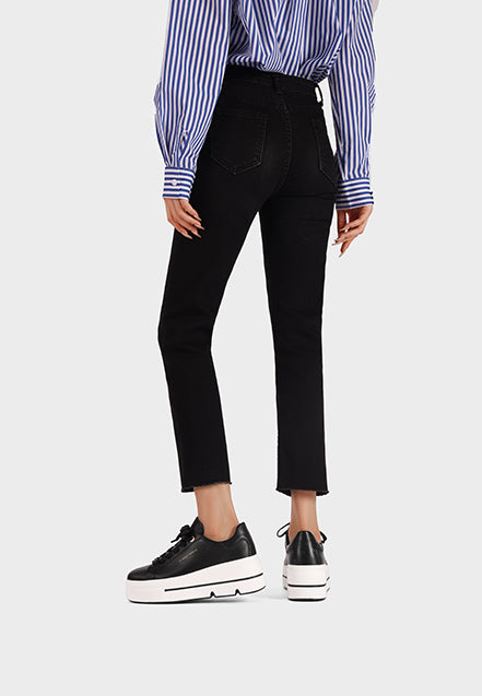 sneakers da donna nere con suola platform queen helena x33-10