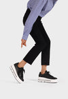 sneakers da donna nere con suola platform queen helena x33-10