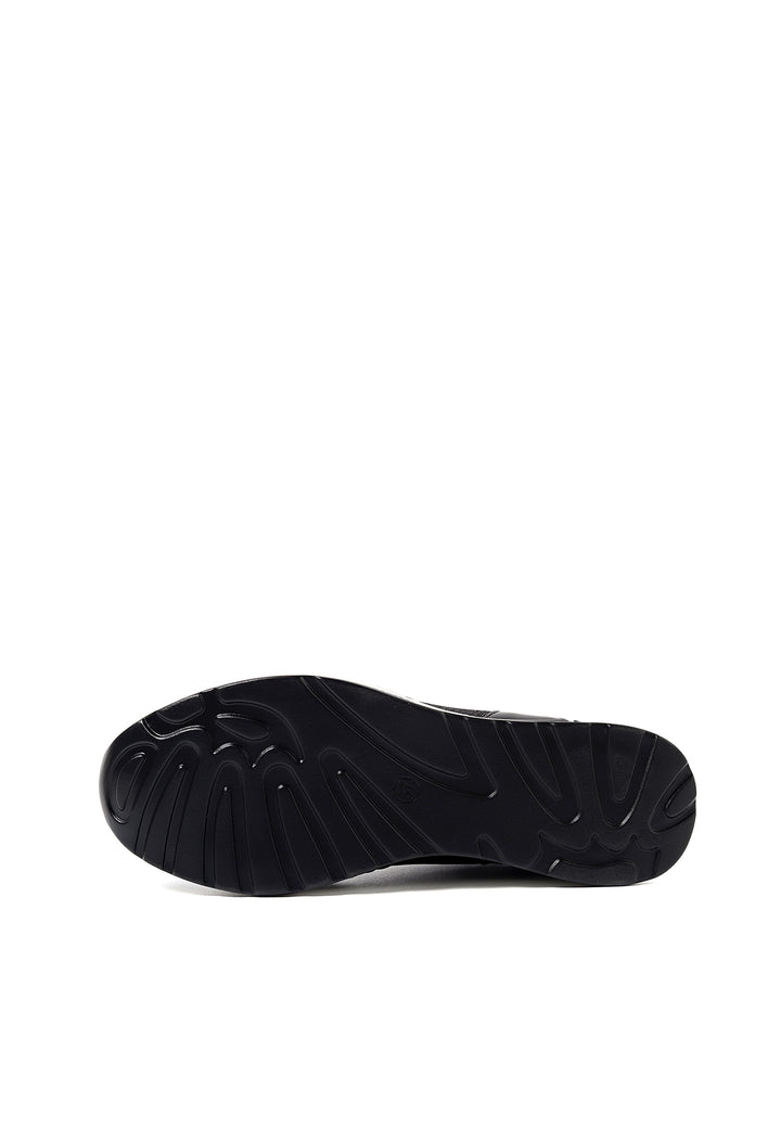 sneakers stringate da donna colore nero con platform e zip