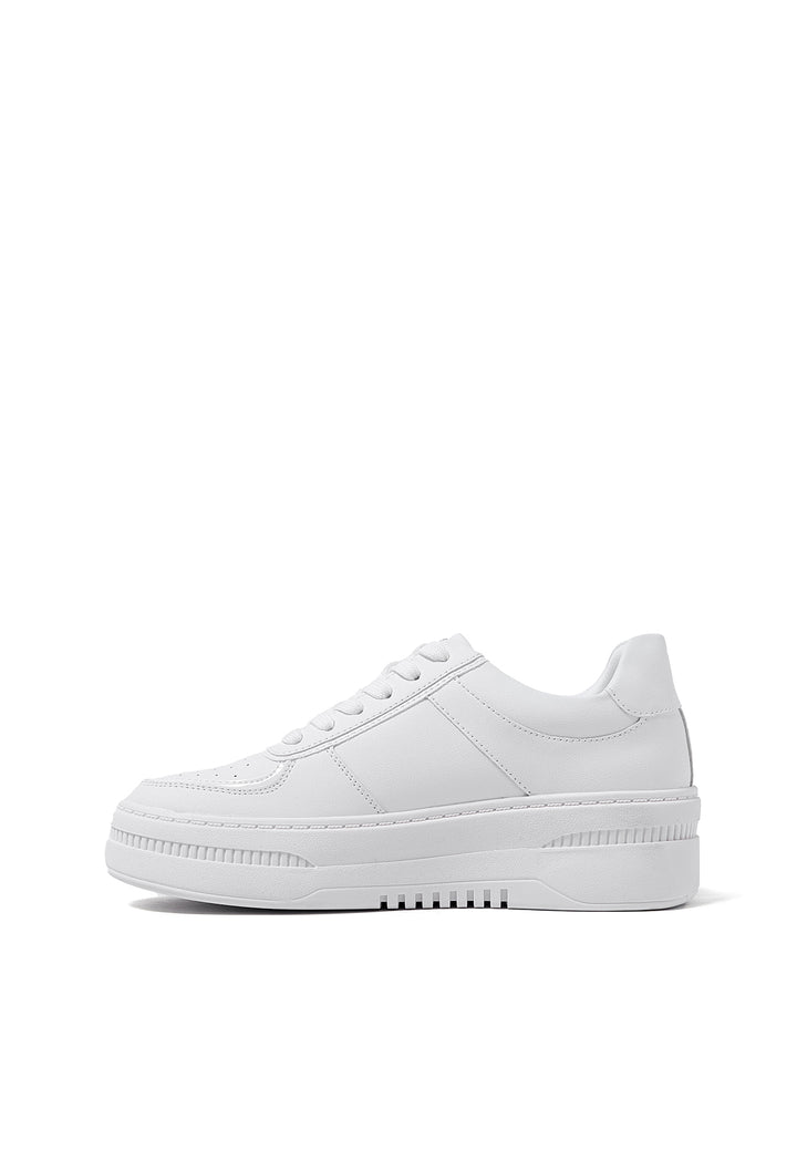 sneakers stringate da donna colore bianco con platform