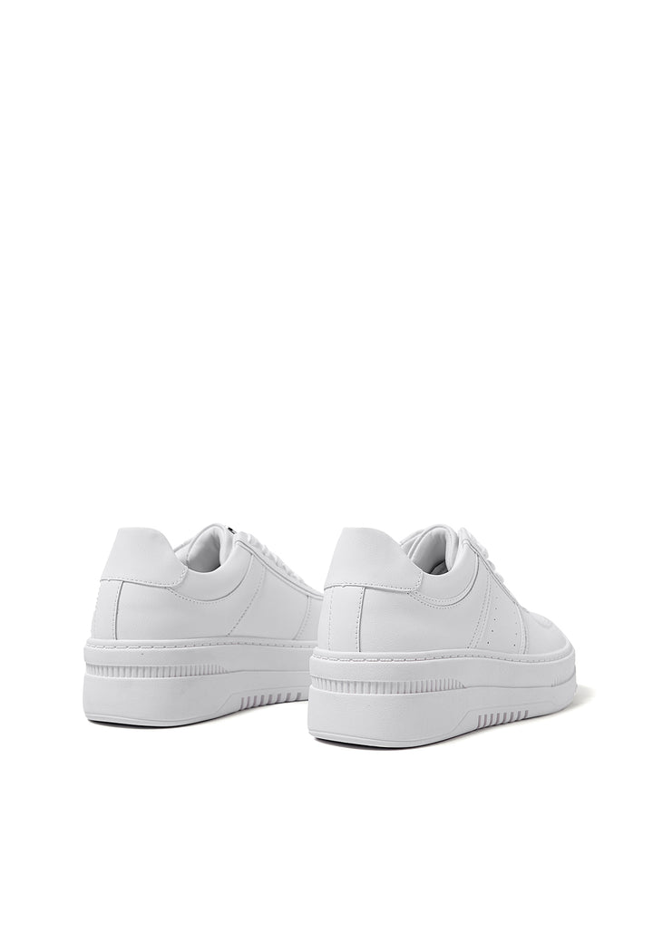 sneakers stringate da donna colore bianco con platform