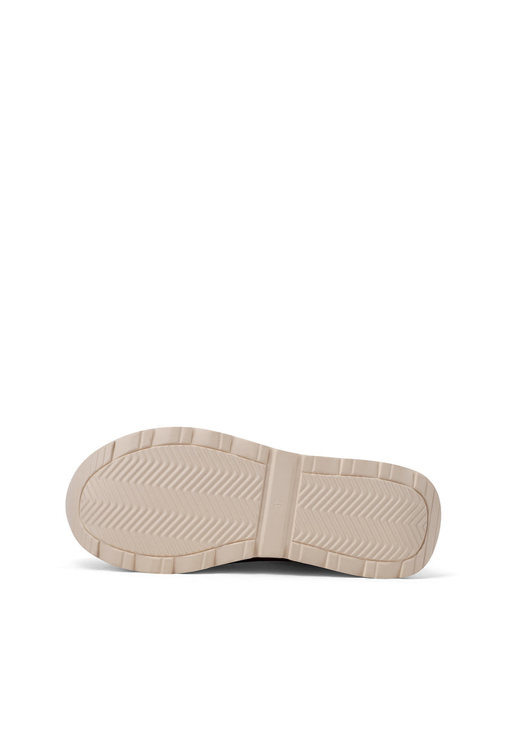 Sneaker da donna in microfibra multicolor con suola platform alta e punta tonda