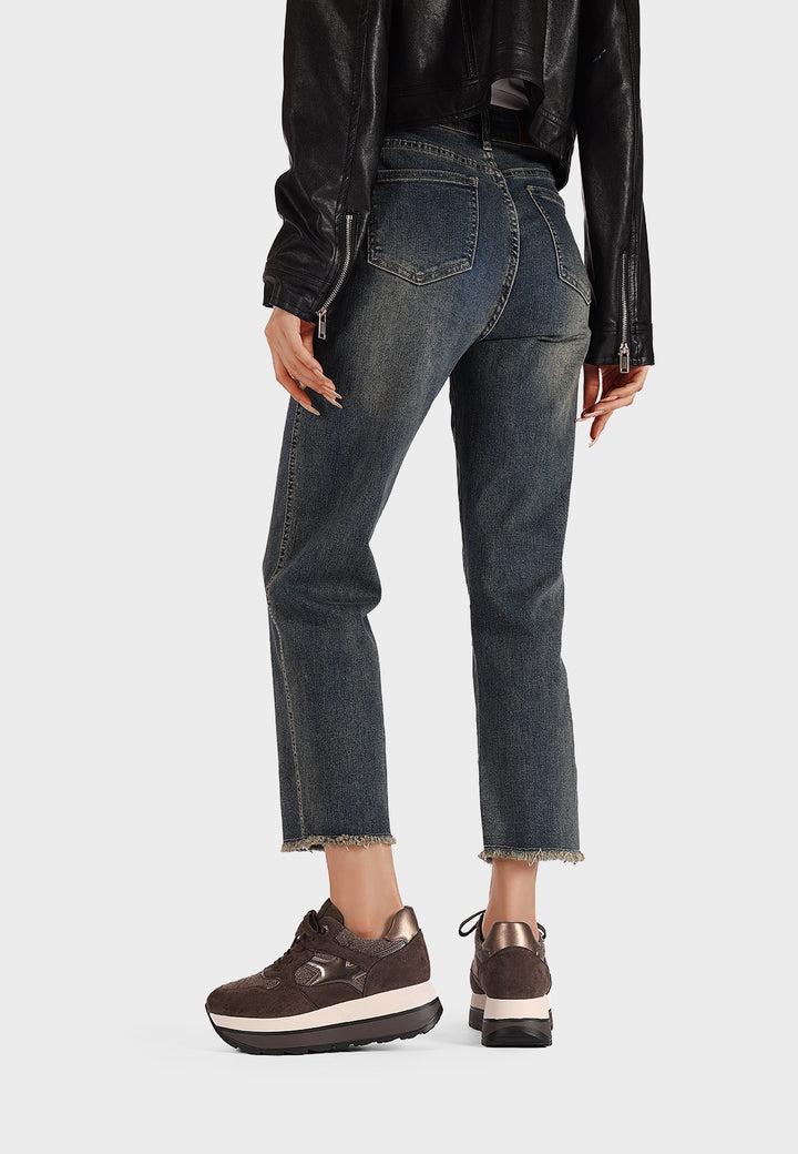 Sneaker da donna in microfibra multicolor con suola platform alta e punta tonda