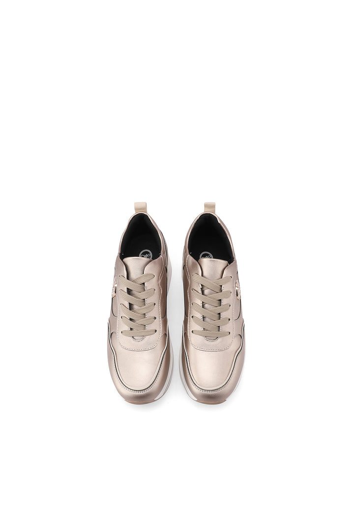 sneakers bronzo da donna con suola alta