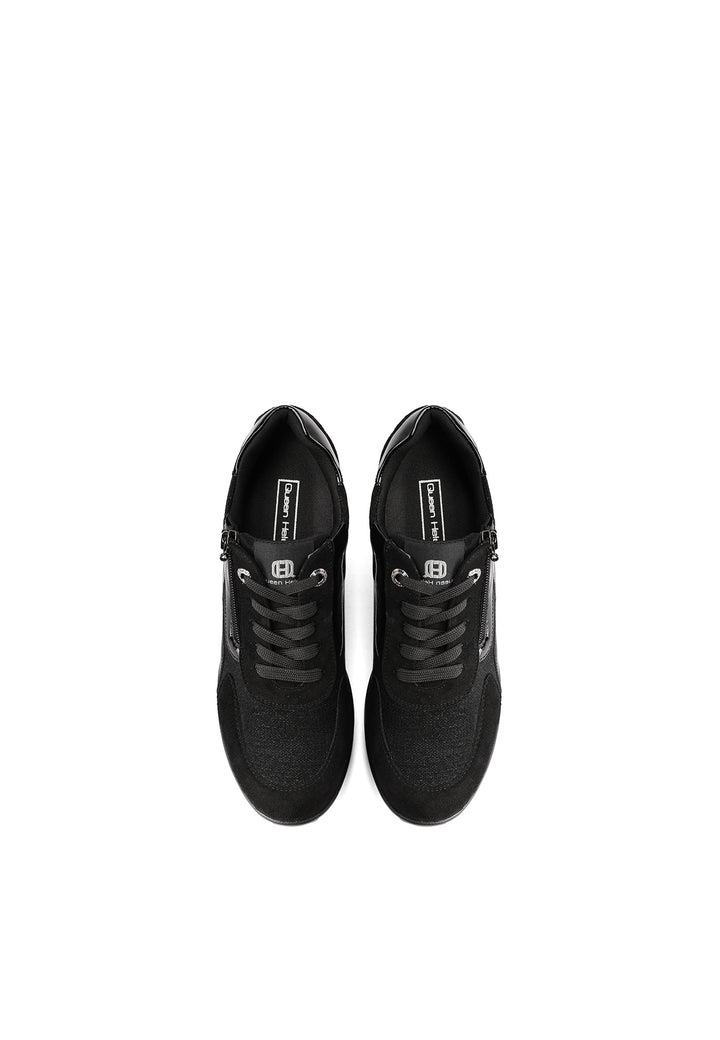 Sneakers da donna con zeppa alta, zip laterale e dettagli metallici