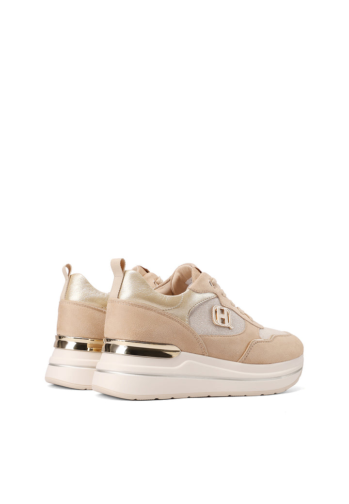 Sneakers da donna con zeppa media, logo laterale e dettaglio metallico