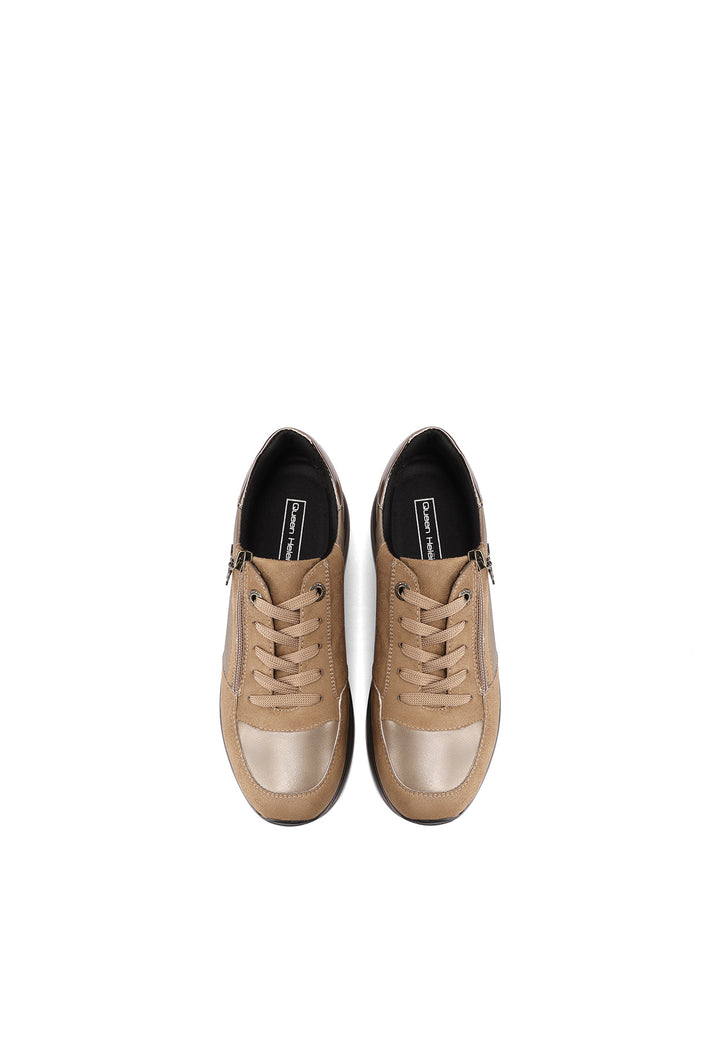 Sneakers da donna con zeppa, doppia zip laterale e dettagli metallici
