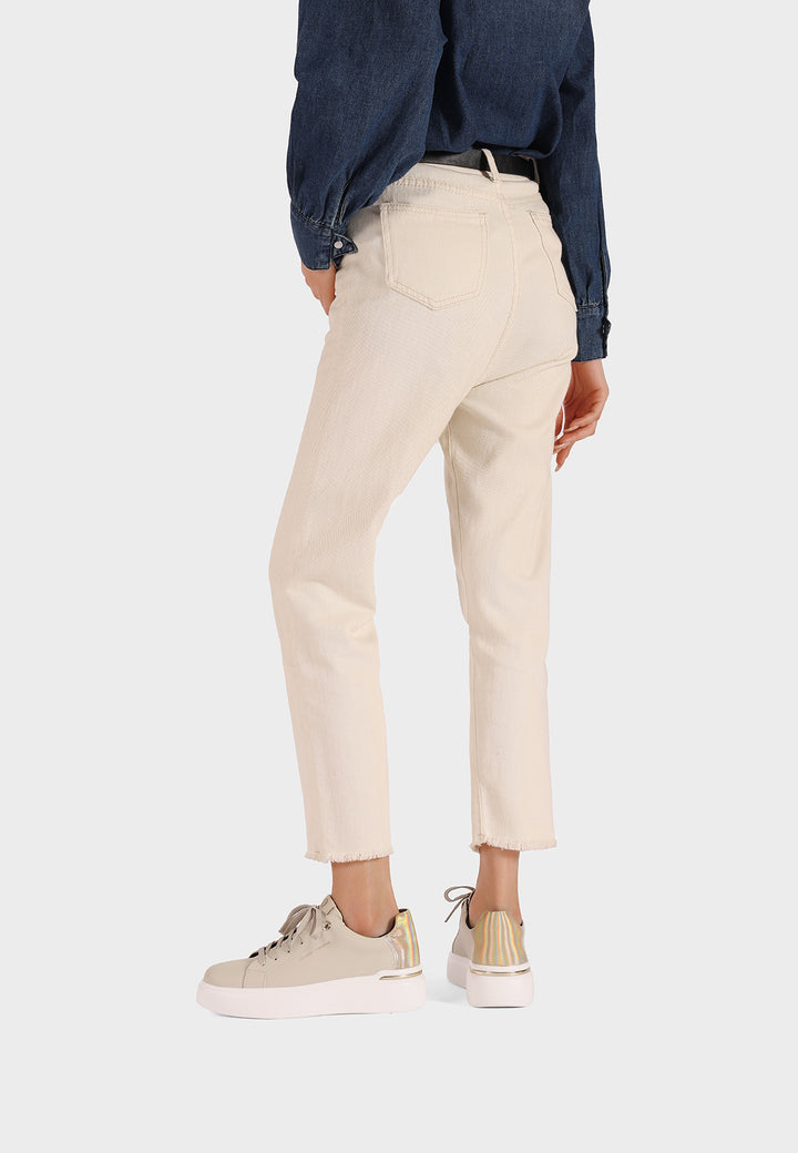 sneakers in ecopelle beige con suola alta platform bianca e lacci