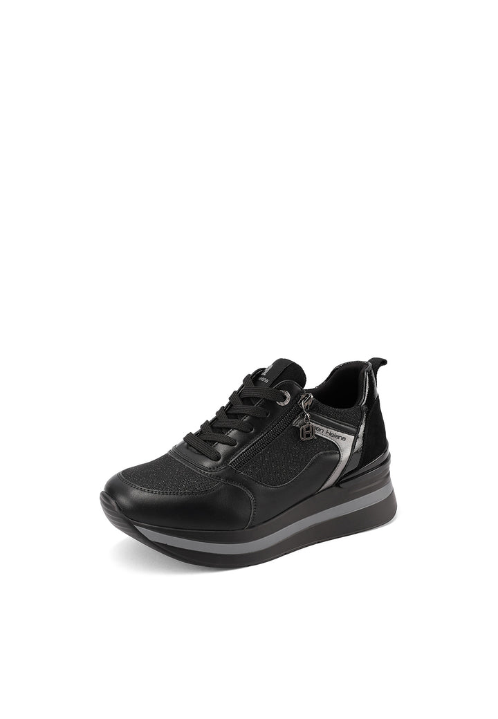 Sneakers eleganti e raffinate con cerniera e tacco alto in gomma
