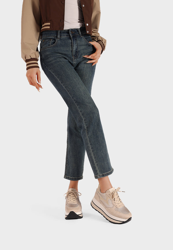Sneakers platform da donna in tessuto con suola alta in gomma
