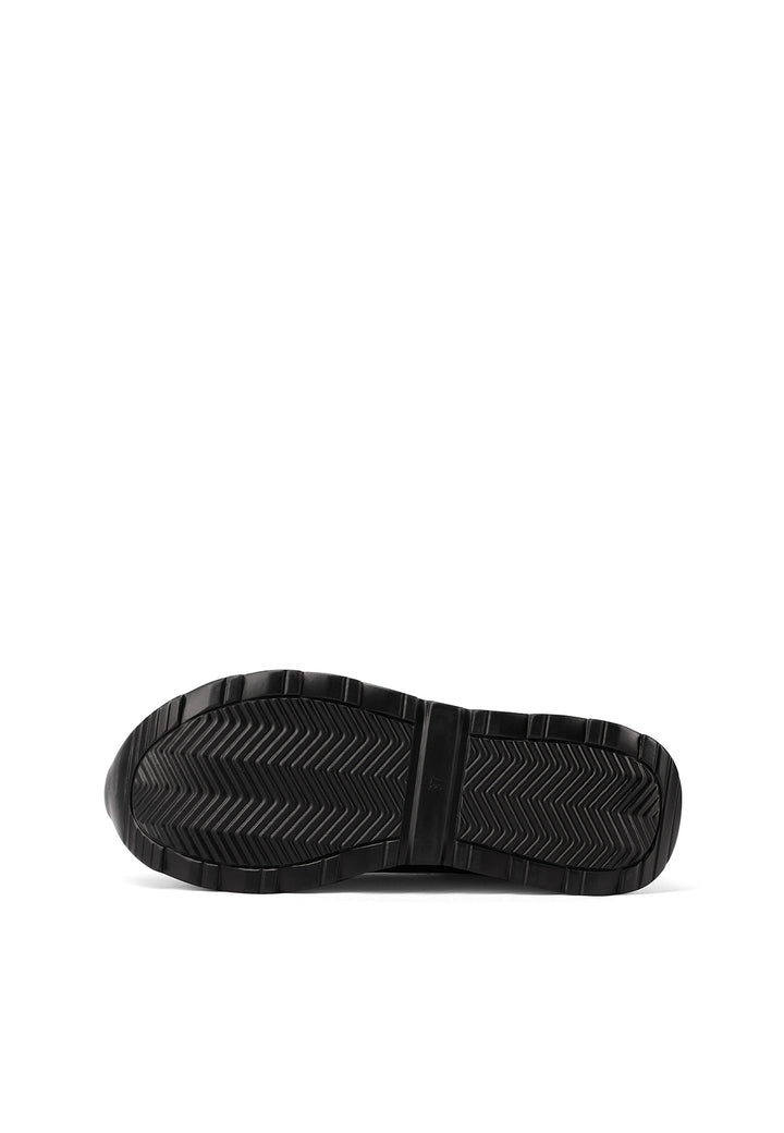 Sneakers platform da donna in tessuto con suola alta in gomma