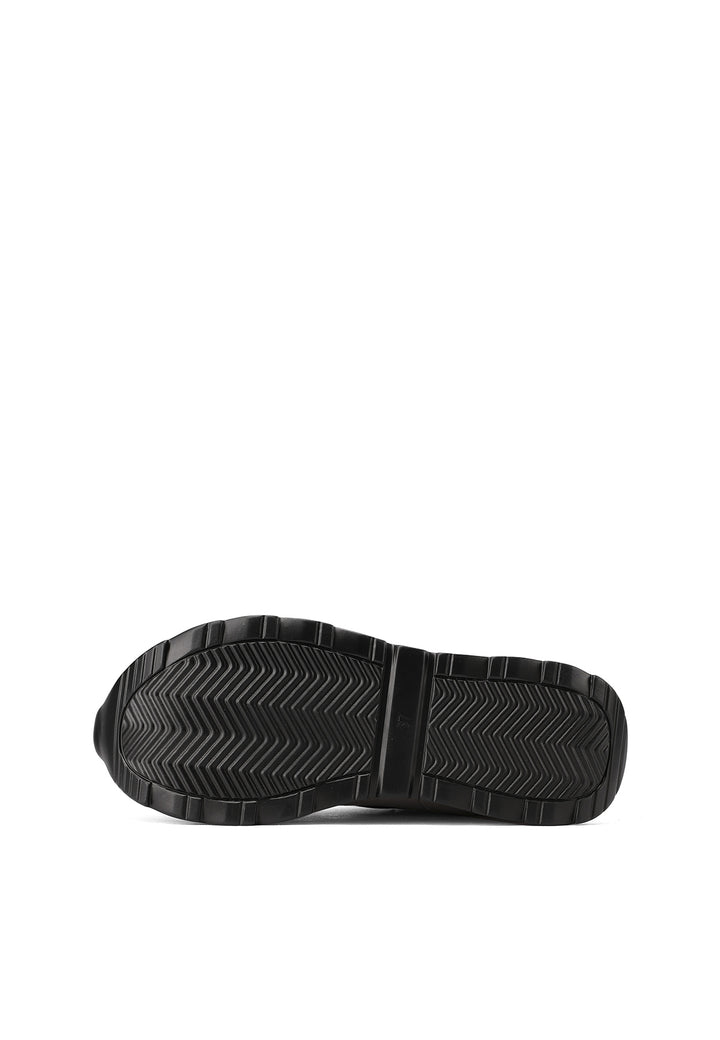 Sneakers da donna platform con zeppa alta e dettagli neri a contrasto