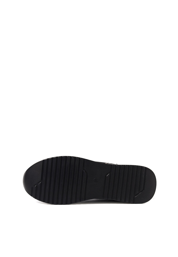 sneakers stringate con platform e chiusura lampo colore nero