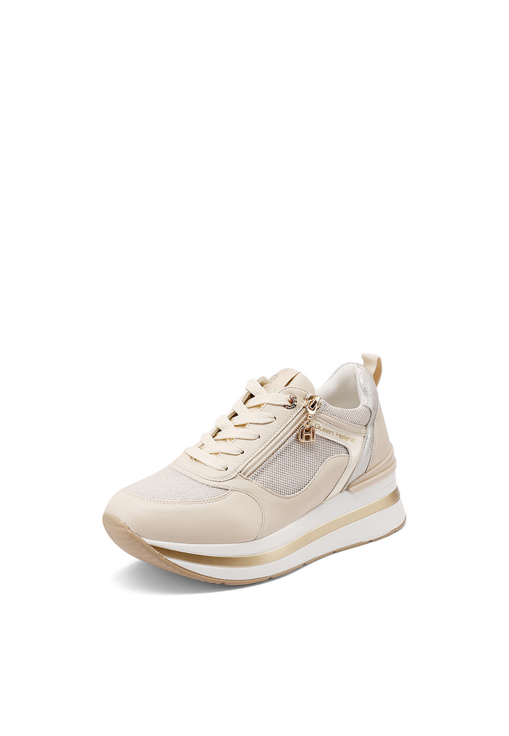 QUEEN HELENA Sneakers Con Zip Laterale Scarpe Da Ginnastica Con Plateau