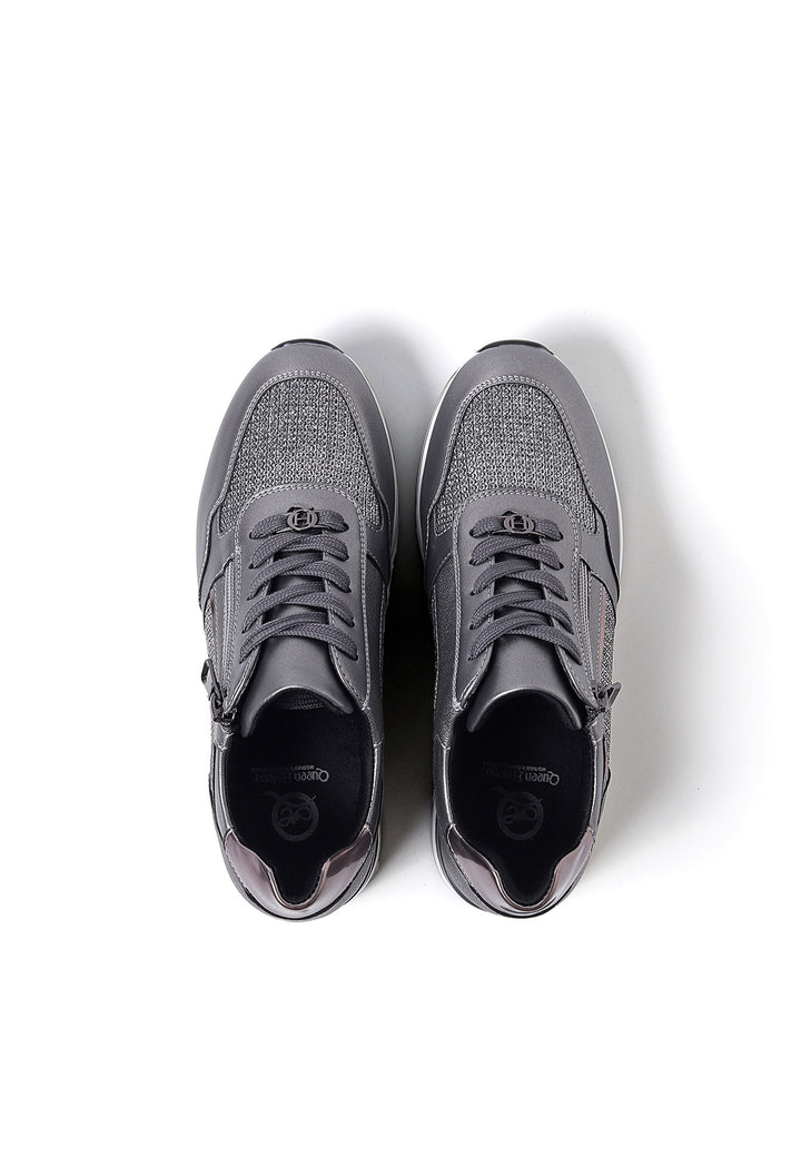 sneakers stringate donna colore grigio platform e zip