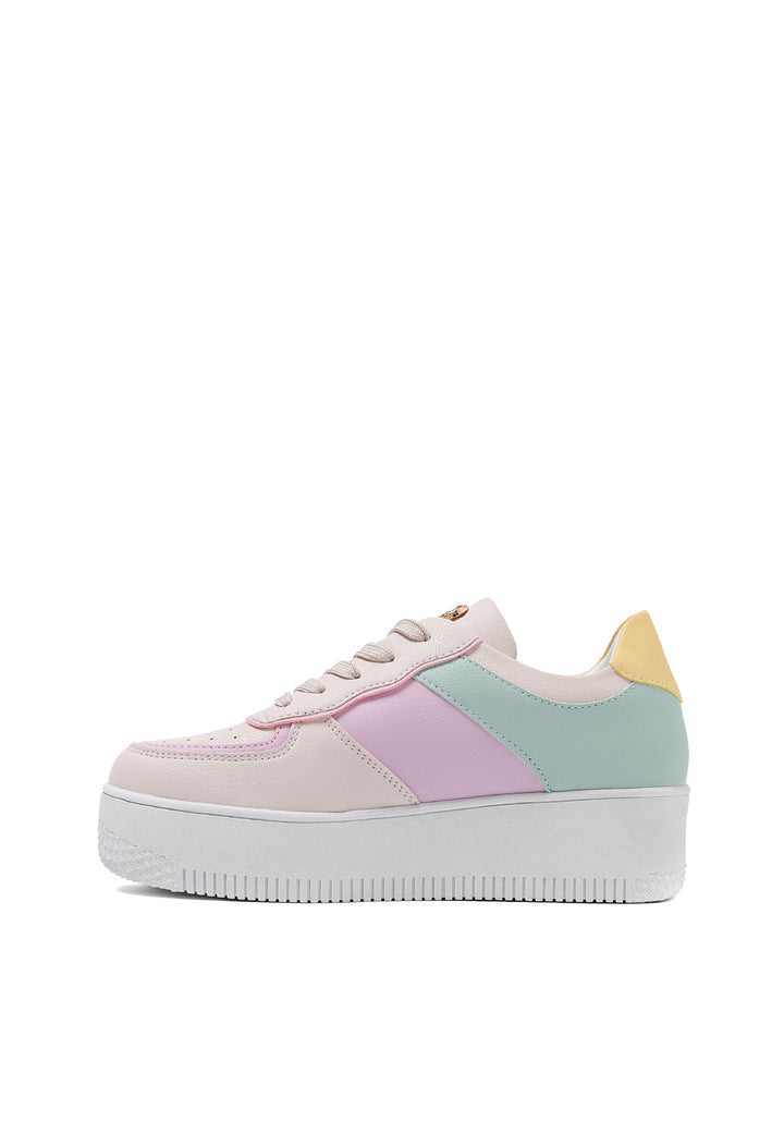 sneakers da donna con platform multicolore pastello
