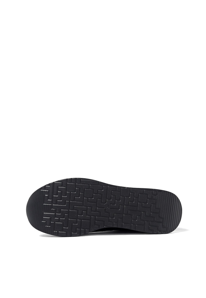 sneakers stringate da donna colore nero con chiusura laterale zip e platform