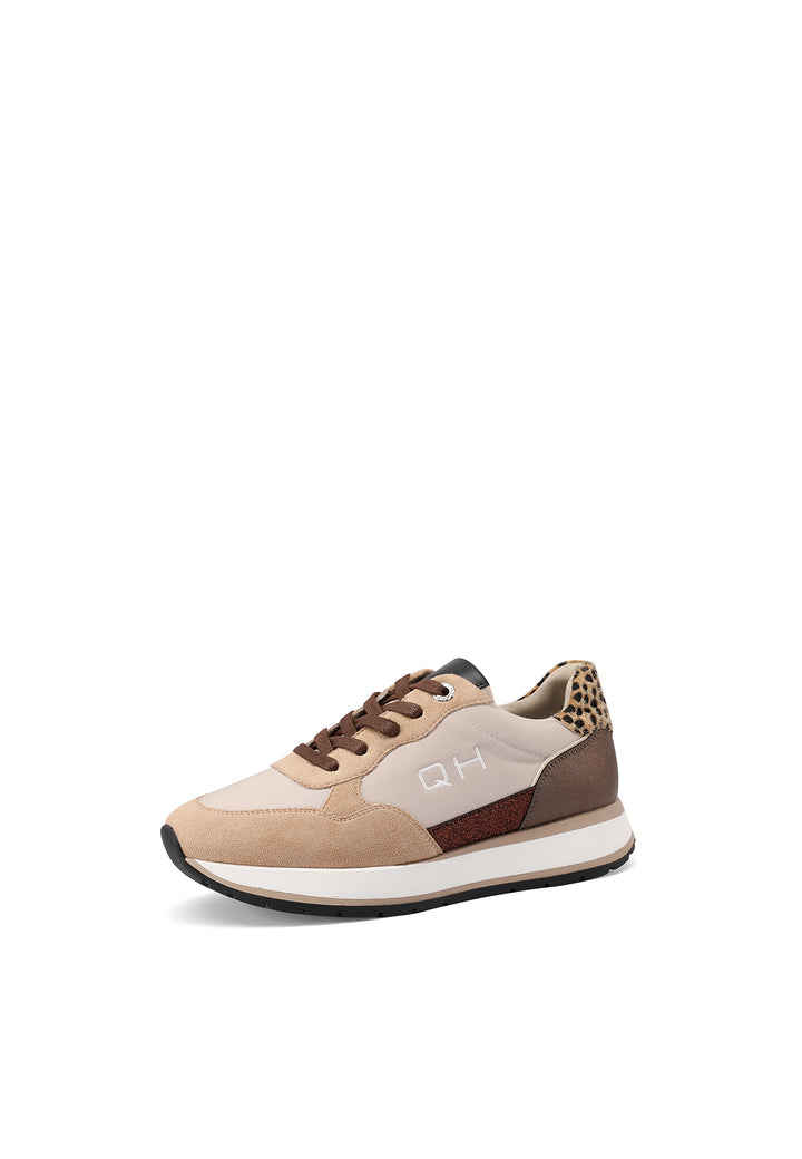 Sneakers stringate da donna colore beige