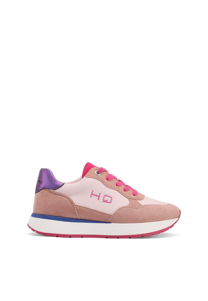 Sneakers stringate da donna colore rosa