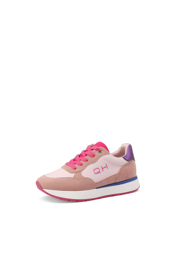 Sneakers stringate da donna colore rosa