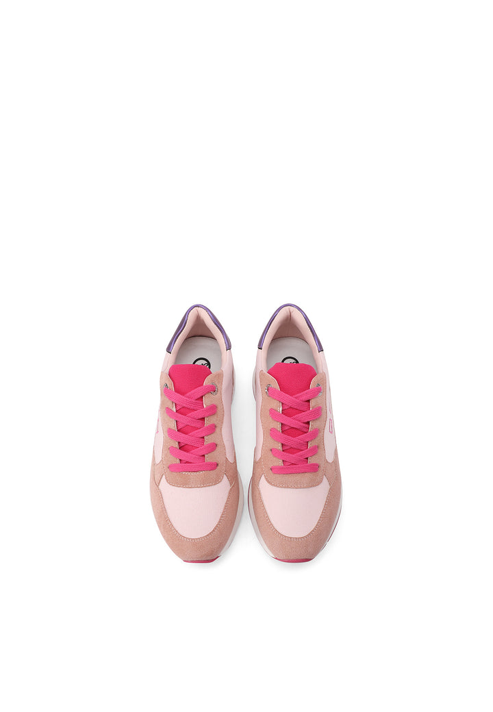 Sneakers stringate da donna colore rosa