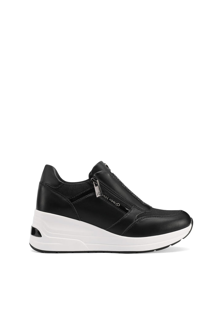 sneakers con zeppa e chiusura zip colore nero