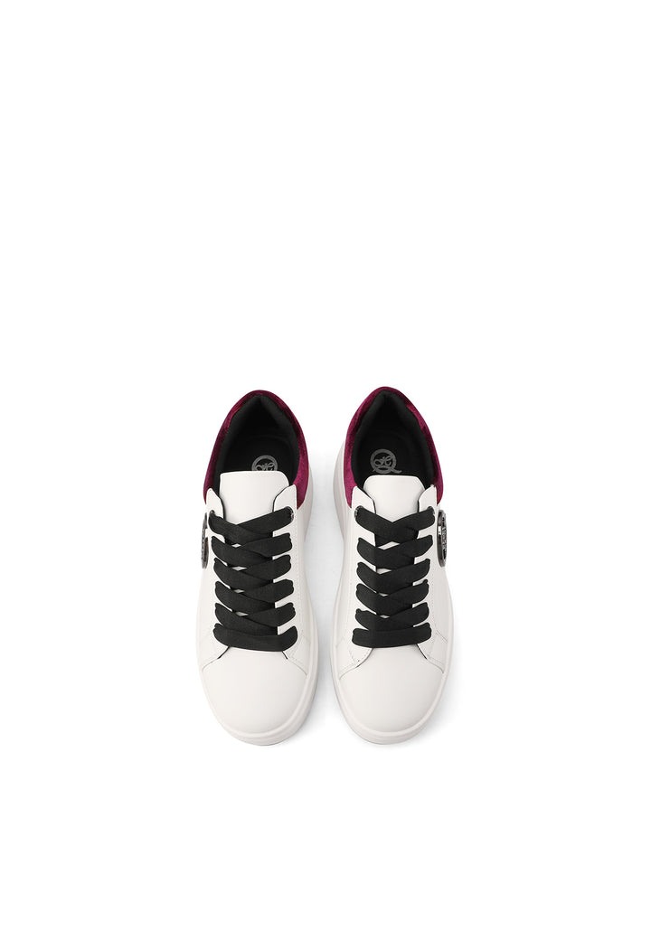 Sneakers stringate con suola alta colore bordeaux