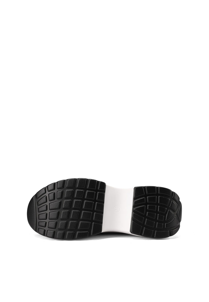 Sneakers da donna con zeppa in camoscio e inserti metallizzati