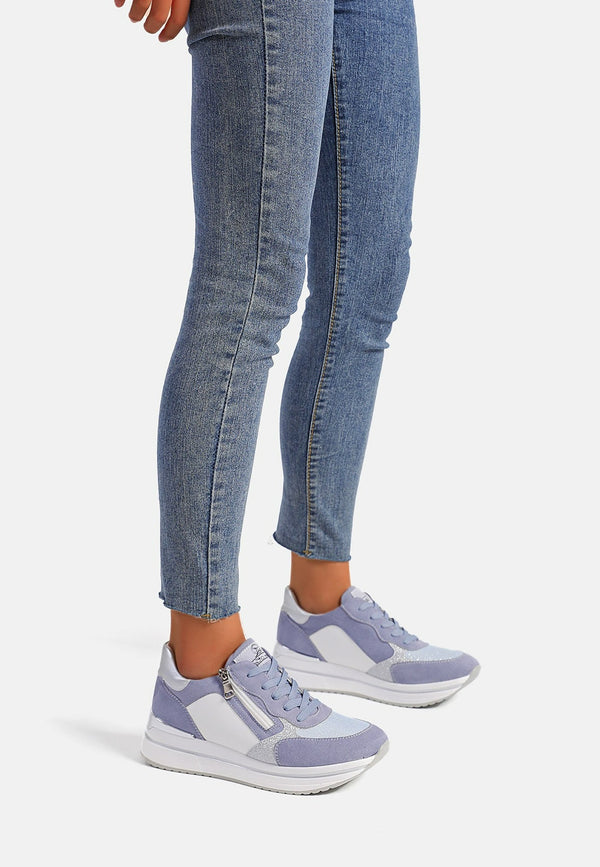 sneakers da donna con zip laterale queen helena blu