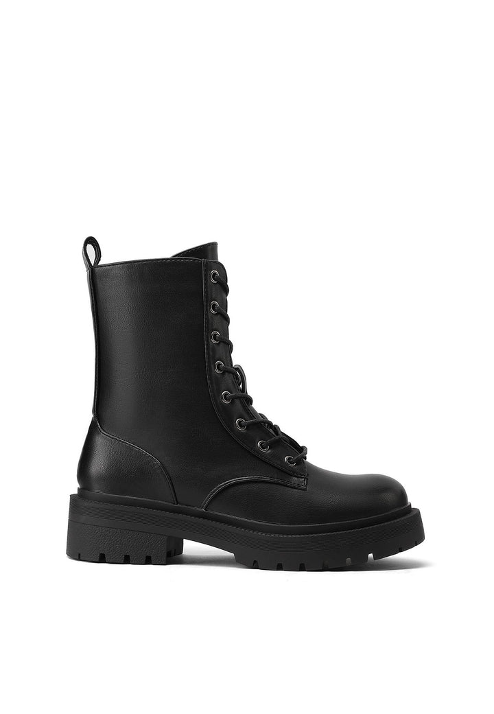 Stivaletti anfibi in ecopelle nera queen helena X33-47