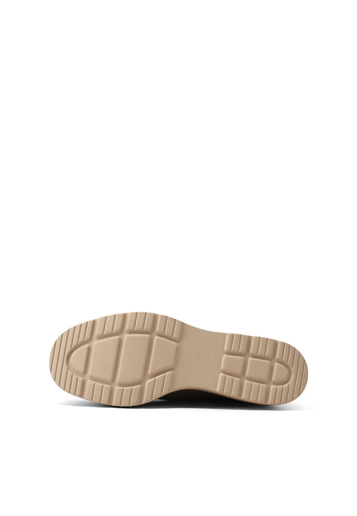 Stivaletti donna chelsea con zeppa alta platform Queen Helena beige