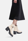 Stivaletti da donna con tacco colore beige