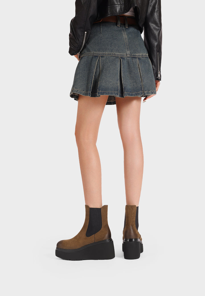 Stivaletti donna chelsea con zeppa alta platform Queen Helena