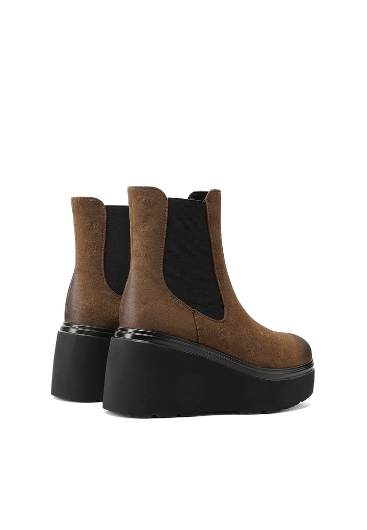Stivaletti donna chelsea con zeppa alta platform Queen Helena