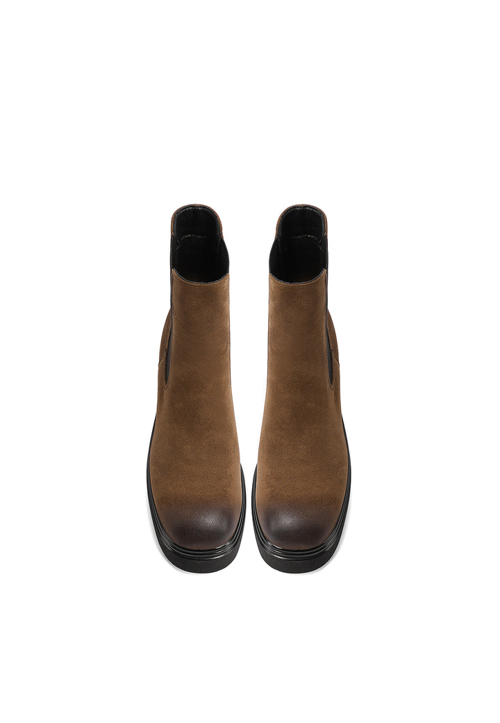 Stivaletti donna chelsea con zeppa alta platform Queen Helena