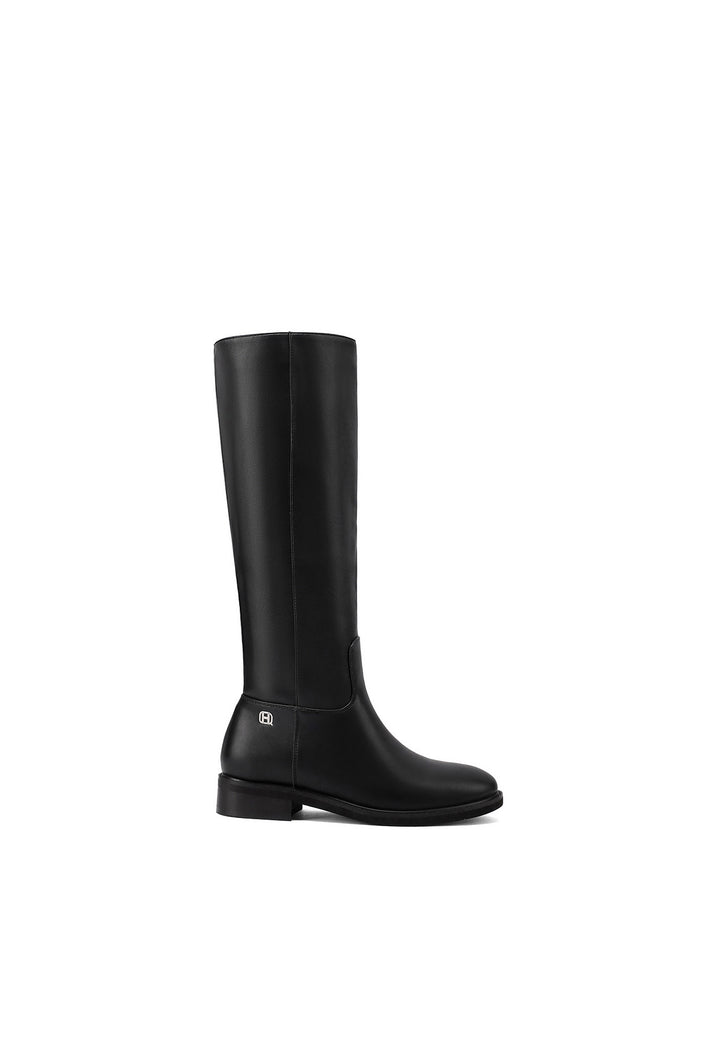 Stivali donna alti eleganti con tacco basso e design minimal classico