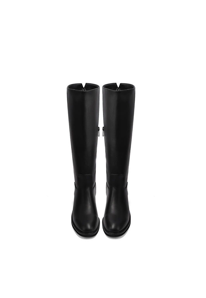 Stivali donna alti eleganti con tacco basso e design minimal classico