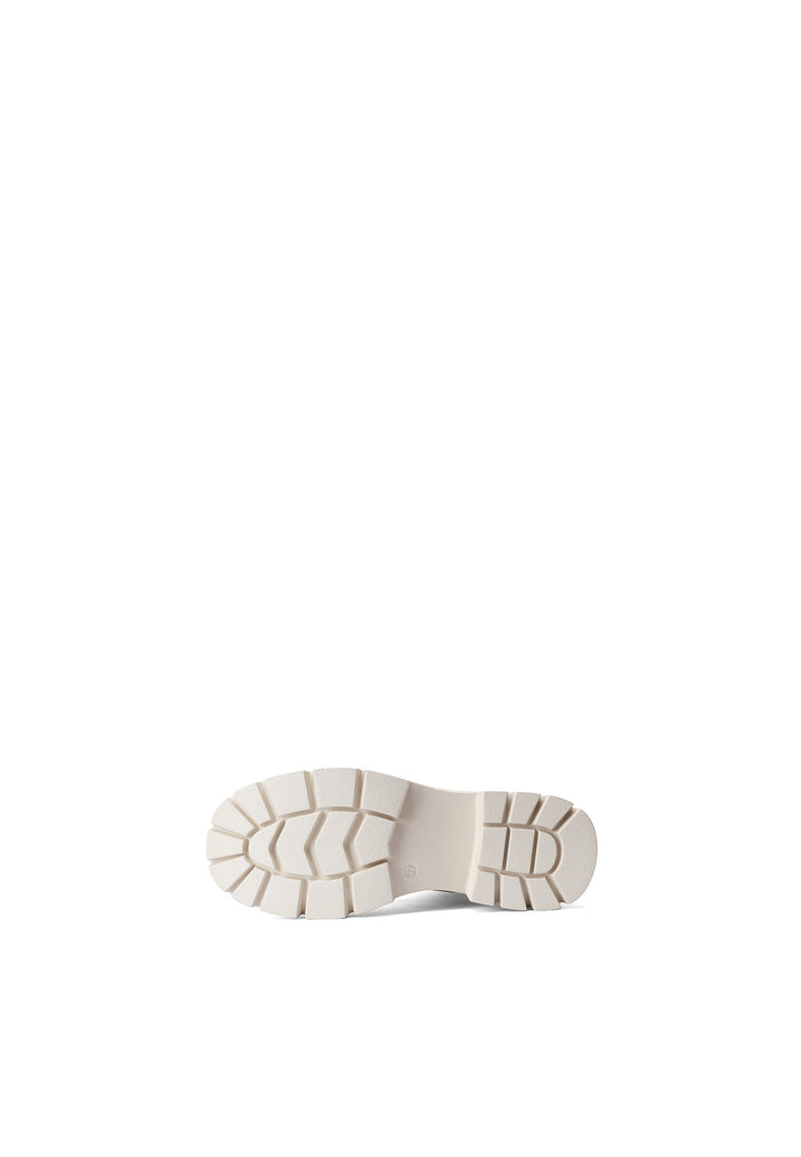 Stivali donna alti eleganti con tacco largo e dettaglio fibbia light beige
