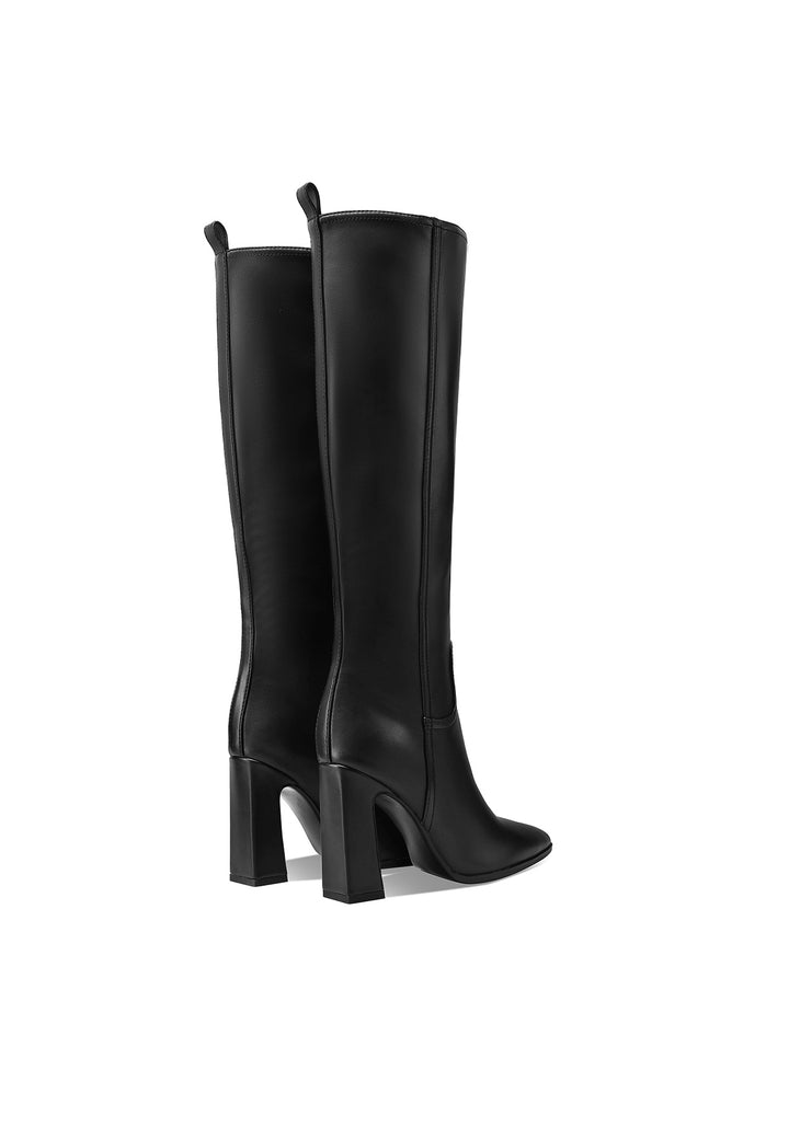Stivali donna alti eleganti a punta con tacco largo