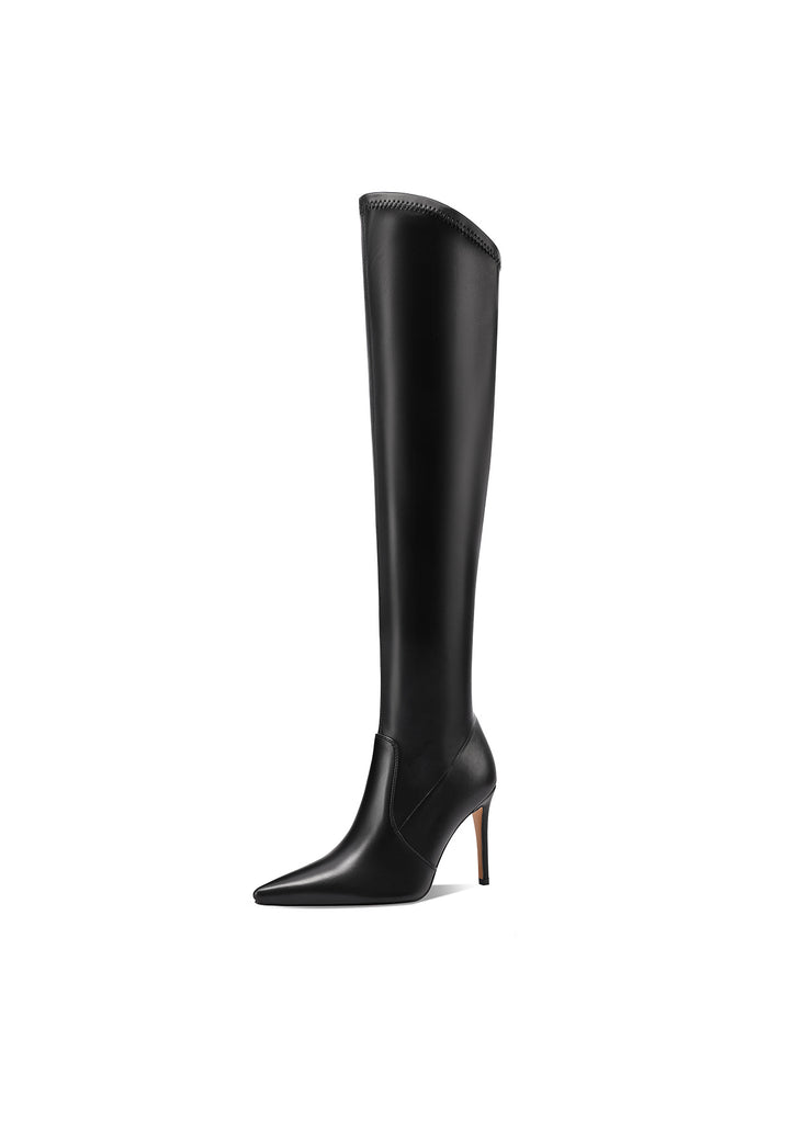 Allegra K - Stivali alti da donna con punta tonda e tacco Allegra K - Stivali alti da donna con punta tonda e tacco