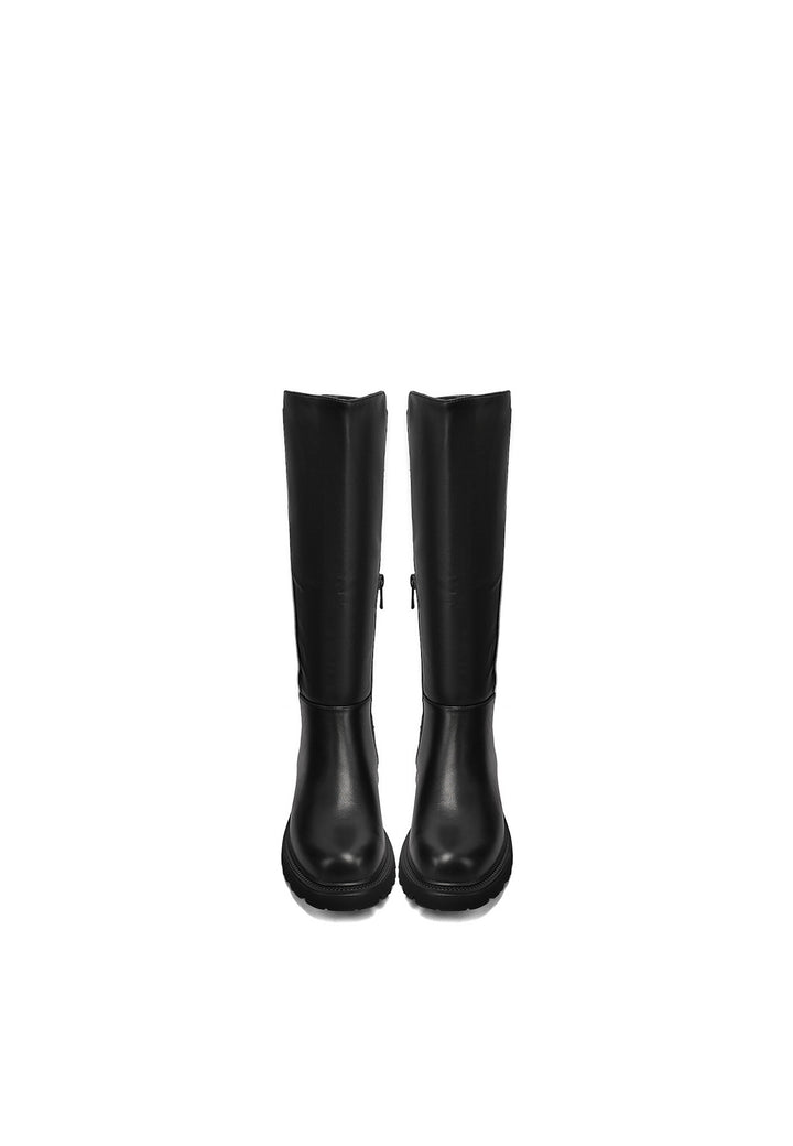 Stivali donna alti con suola carrarmato robusta e design minimal