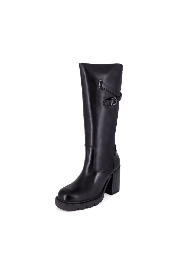 Stivaletti Biker Donna QUEEN HELENA Con Fibbia - Tacco Basso 5 Cm, In Ecopelle, Zip Laterale