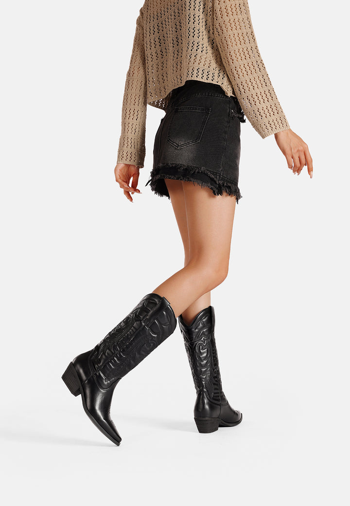Stivali texani donna tacco cuciture nero | KHARISMA Stivali texani donna tacco cuciture nero | KHARISMA